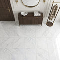 Bianco Carrara 24x24 Polished Marble Tile — Foyer floor