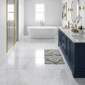 Bianco Carrara 24x24 Polished Marble Tile — Primary Bath floor