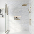 Bianco Carrara Honed 12x24 Marble Tile — Bathroom shower wall