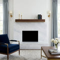 Bianco Carrara Honed 12x24 Marble Tile — Living Room fireplace surround