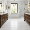 Bianco Carrara Honed 12x24 Marble Tile — Primary Bath floor