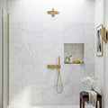 Bianco Carrara Honed 24x24 Marble Tile — Bathroom shower wall