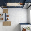 Bianco Carrara Honed 24x24 Marble Tile — Kitchen floor