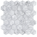 Bianco Carrara 2x2 Hexagon Honed Mesh Marble Mosaic