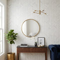 Bianco Congelato Marble 1x4 Leathered Dolomite Herringbone Mosaic — Living Room accent wall