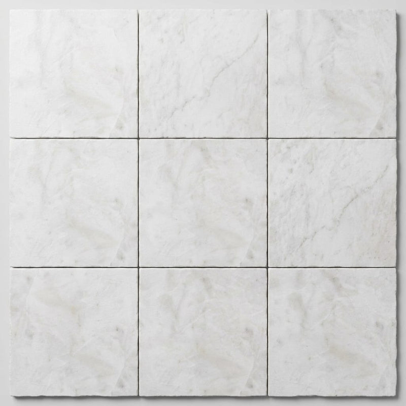 Bianco Congelato Marble 12x12 Leathered Dolomite Tile close-up