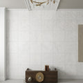 Bianco Congelato Marble 12x12 Leathered Dolomite Tile — Hallway floor