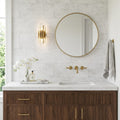 Bianco Congelato Marble 12x24 Leathered Dolomite Tile — Bathroom vanity wall