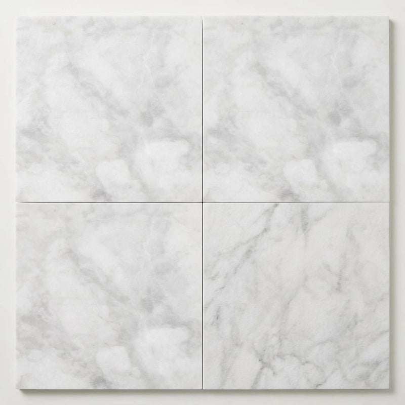 Bianco Congelato Marble 18x18 Leathered Dolomite Tile close-up