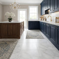 Bianco Congelato Marble 18x18 Leathered Dolomite Tile — Kitchen floor