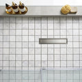 Bianco Congelato Marble 2x2 Leathered Dolomite Mosaic — Bathroom shower floor