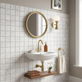 Bianco Congelato Marble 2x2 Leathered Dolomite Mosaic — Powder Room wall