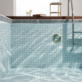 Bianco Congelato Marble 2x2 Leathered Dolomite Mosaic — Swimming Pool pool interior tiling