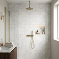Bianco Congelato Marble 24x24 Leathered Dolomite Tile — Bathroom shower wall