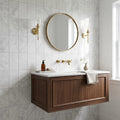 Bianco Congelato Marble 6x12 Leathered Dolomite Tile — Bathroom wall