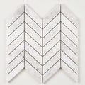 Bianco Congelato Marble Leathered Dolomite Chevron Mosaic Chevron (1" X 4") Mosaic 1x4 close-up