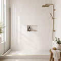 Bianco Dolomite 12x24 Polished Marble Tile — Bathroom shower wall