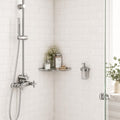 Bianco Dolomite 3x6 Polished Marble Subway Tile — Bathroom shower wall