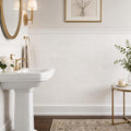 Bianco Dolomite 3x6 Polished Marble Subway Tile — Powder Room wainscot