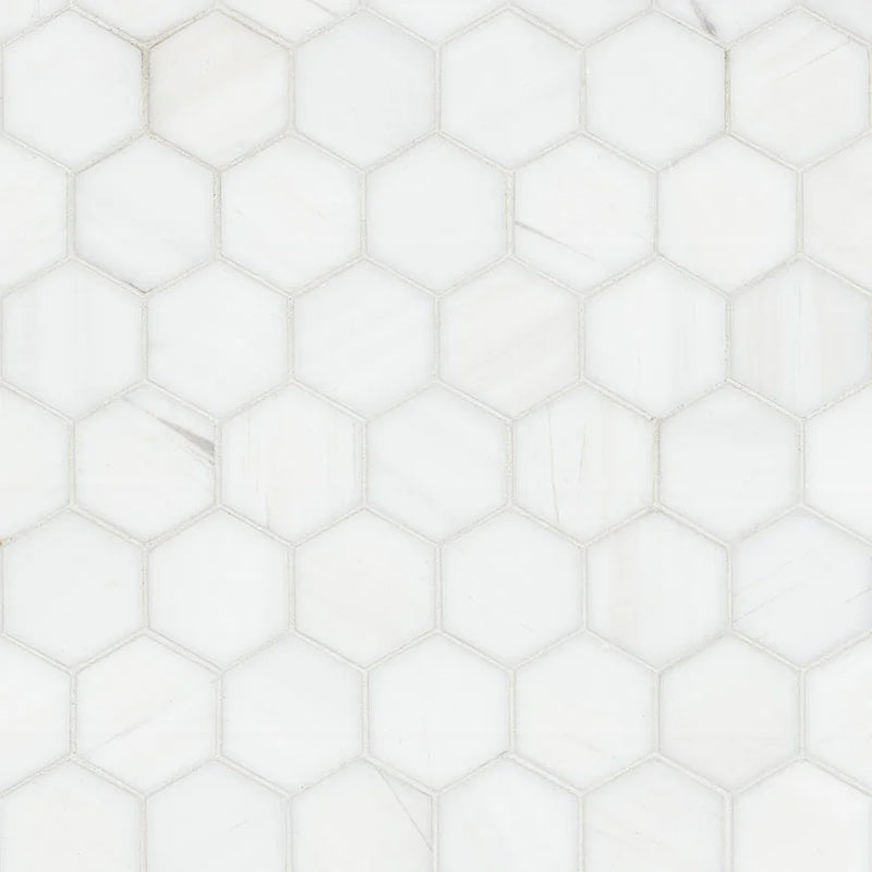 Bianco Dolomite Hexagon Polished Marble Mosaic Tile