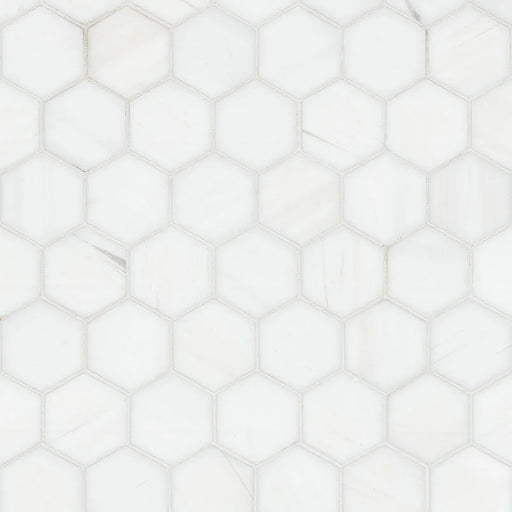 Bianco Dolomite Hexagon Polished Marble Mosaic Tile