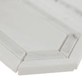 Bianco Dolomite Pavilion Picket Polished Pattern 0.38 Inch Marble Mosaic Tile