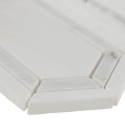 Bianco Dolomite Pavilion Picket Polished Pattern 0.38 Inch Marble Mosaic Tile