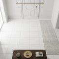 Bianco Dolomiti (White Dolomite) 12x12 Honed Tile — Hallway floor