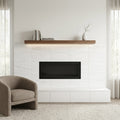 Bianco Dolomiti (White Dolomite) 12x24 Honed Tile — Living Room fireplace surround