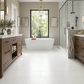 Bianco Dolomiti (White Dolomite) 12x24 Honed Tile — Primary Bath floor