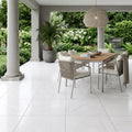 Bianco Dolomiti (White Dolomite) 18x18 Honed Tile — Covered Patio floor