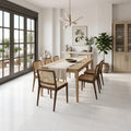 Bianco Dolomiti (White Dolomite) 18x18 Honed Tile — Living Room floor