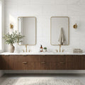 Bianco Dolomiti (White Dolomite) 18x36 Honed Tile — Bathroom vanity wall