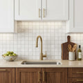 Bianco Dolomiti (White Dolomite) 2x2 Honed Mosaic — Kitchen backsplash