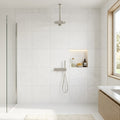 Bianco Dolomiti (White Dolomite) 24x24 Honed Tile — Bathroom shower wall