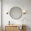 Bianco Dolomiti (White Dolomite) 3x6 Honed Tile — Bathroom wall