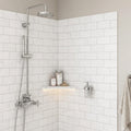 Bianco Dolomiti (White Dolomite) 3x6 Honed Tile — Bathroom shower wall