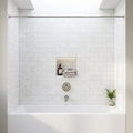 Bianco Dolomiti (White Dolomite) 3x6 Honed Tile — Bathroom tub surround
