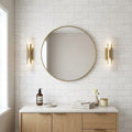 Bianco Dolomiti (White Dolomite) 3x6 Honed Tile — Bathroom wall