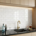 Bianco Dolomiti (White Dolomite) 3x6 Polished Tile — Wet Bar backsplash