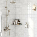 Bianco Dolomiti (White Dolomite) 3x6 Polished Tile — Bathroom shower wall