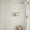 Bianco Dolomiti (White Dolomite) 4x12 Honed Tile — Bathroom shower wall