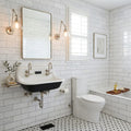 Bianco Dolomiti (White Dolomite) 4x12 Polished Tile — Bathroom wall