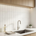 Bianco Dolomiti (White Dolomite) 6x12 Honed Tile — Laundry Room backsplash