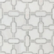 Bianco Gridwork Polished Pattern Marble Mosaic Tile