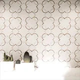 Bianco Quatrefoil Polished Pattern 0.38 Inch Marble Mosaic Tile