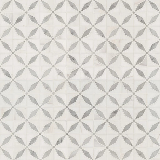 Bianco Starlite Polished Pattern 0.38 Inch Marble Mosaic Tile