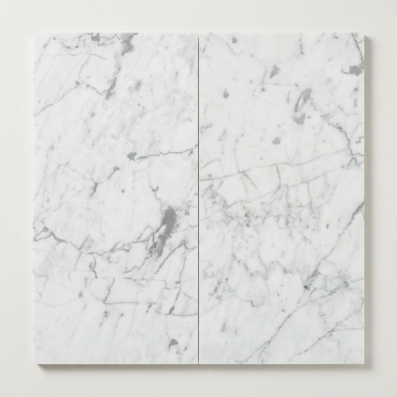 Bianco Venatino 12x24 Honed Marble Tile close-up