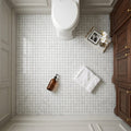 Bianco Venatino 2x2 Mesh Polished Marble Mosaic — Bathroom floor