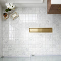 Bianco Venatino 2x2 Mesh Polished Marble Mosaic — Bathroom shower floor